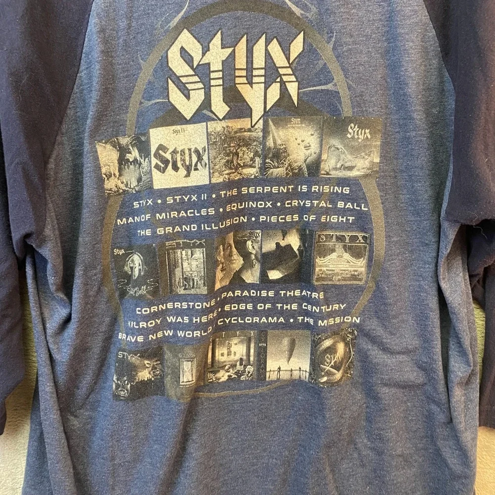 Tultex Styx T-Shirt L Blue Renegade 2018 Tour Raglan 3/4 Sleeve
